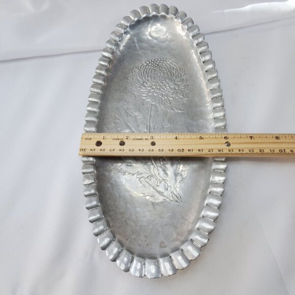 VTG Continental Trade Mark Silverlock Hammered Tray Oval 12" Hand Wrought #1066 - Picture 6 of 13